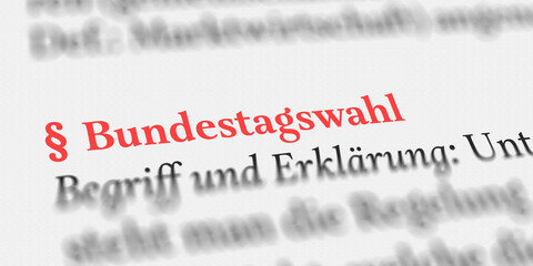 Das Wort Bundestagswahl im Buch erklärt mit Paragraph Zeichen