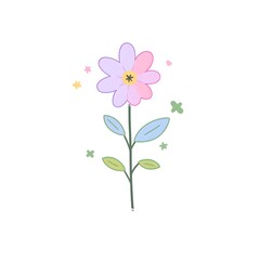 simple Cherry blossom flat design white background, generation AI 