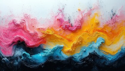 Vibrant Explosion of Colored Powders in Abstract Expressionist Style with Swirling Patterns and Soft Natural Light