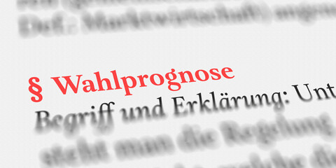 Das Wort Wahlprognose im Buch erklärt mit Paragraph Zeichen