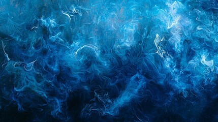 Abstract blue smoke swirls