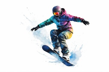 Abstract silhouette healthy lifestyle energy sport watercolor illustration in action, people theme concept texture design.
