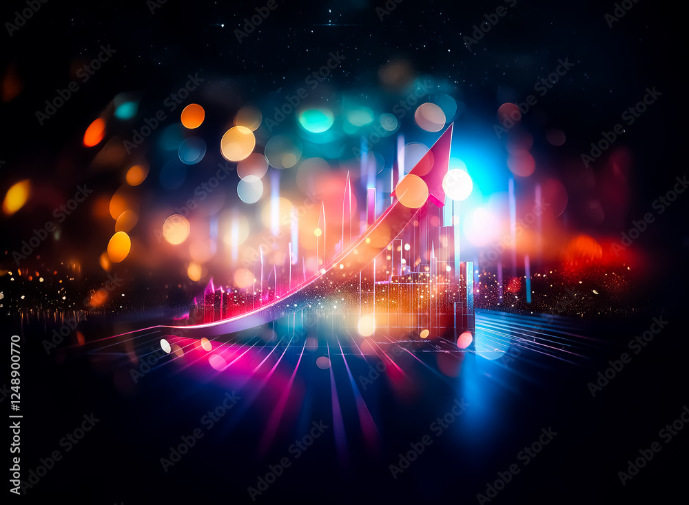 Poster vibrant bokeh lights in shades of orange, blue, and white create a dynamic and abstract background r