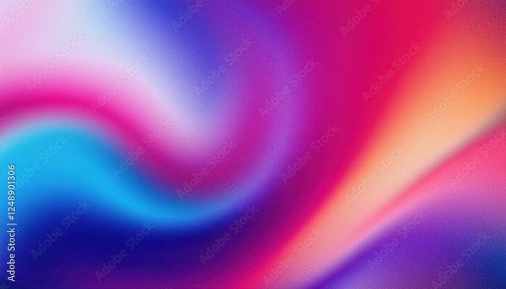 Poster ibrant abstract gradient texture with soft wave motion in pink, blue, and orange tones for digital d