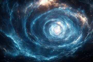 Surreal Cosmic Vortex with Plasma Fusion and Ethereal Light Beams