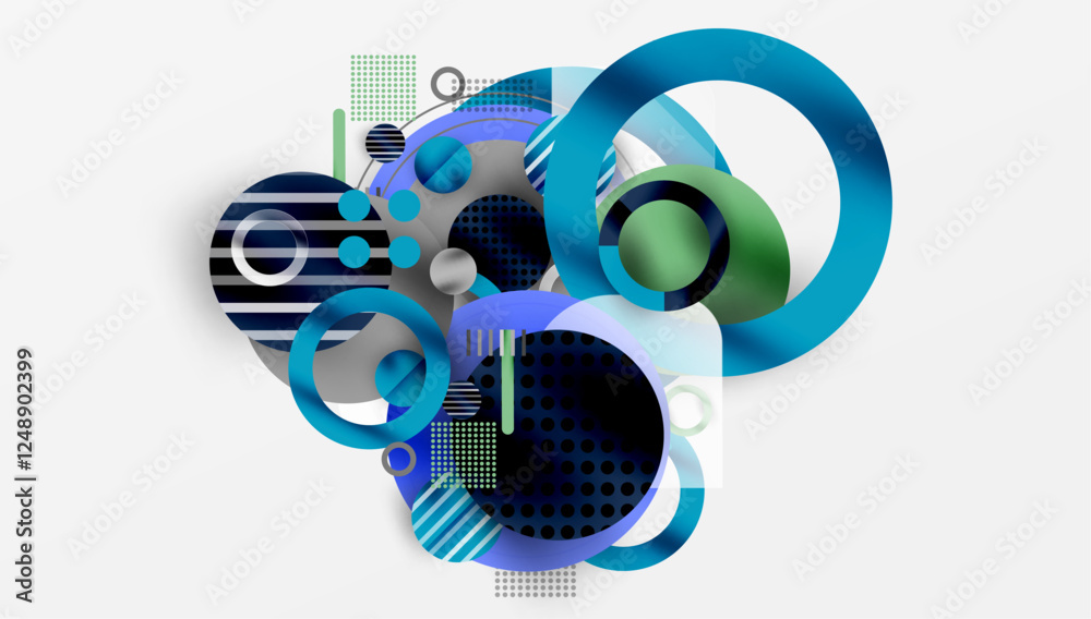 Poster Abstract background - layered geometric shapes with smooth gradients and transparency