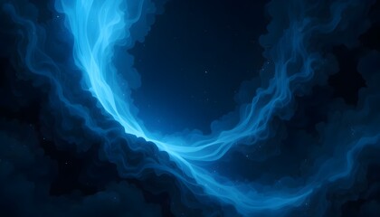 Obraz premium Abstract Blue Energy Wave with Glowing Light Streaks in a Cosmic Background
