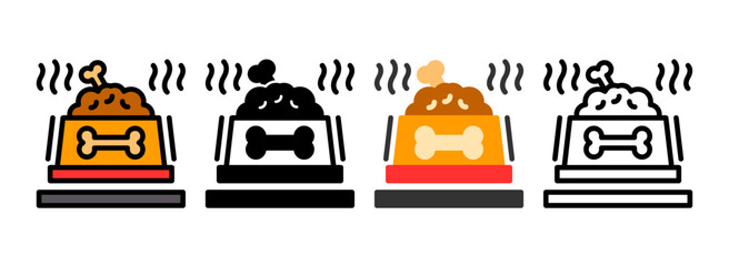 Set of Pet food bowl Icon