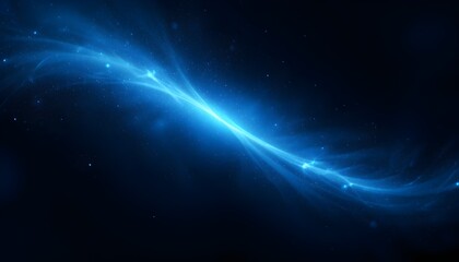 Abstract Blue Energy Wave with Glowing Light Streaks in a Cosmic Background