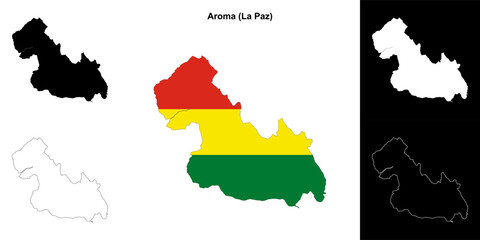 Aroma province outline map set