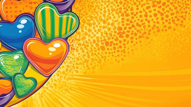 Colorful Heart Design Background - Powered by Adobe