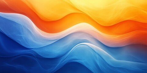 Fototapeta premium Abstract Blue and Orange Waves Background 