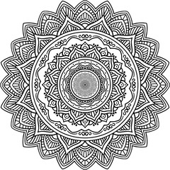 Mandala pattern black and white good mood