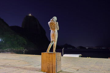 Rio de Janeiro, RJ, Brazil, 02/06/2025 - Statue of the Polish composer Frédéric Chopin at Praia...