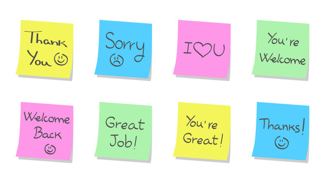 Colorful sticky notes displaying positive and encouraging phrases