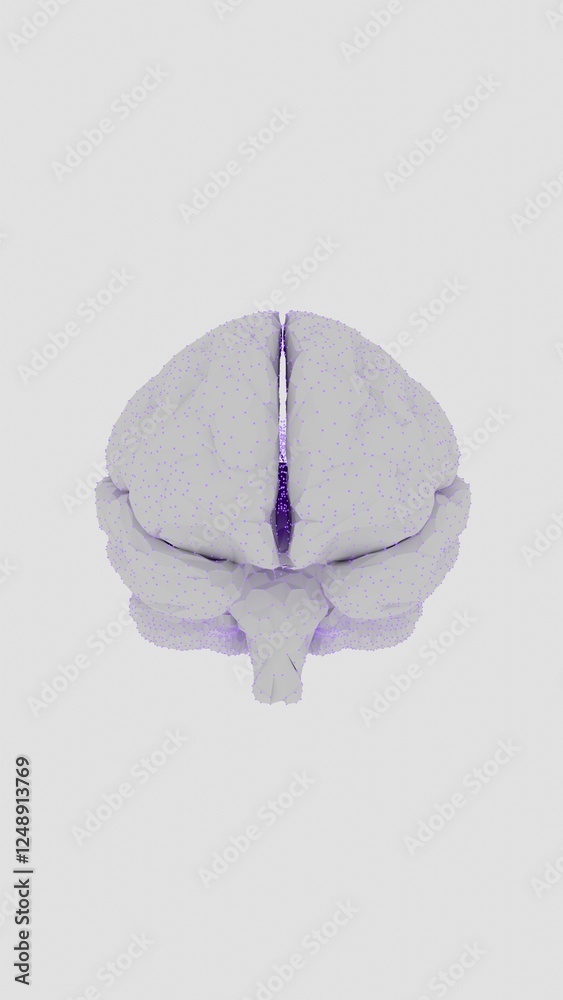 Poster Abstract Low-Poly Brain with Minimalistic Design