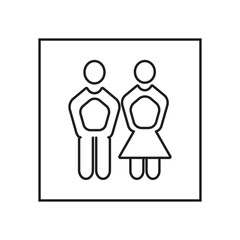 Editable couple, unisex restroom vector icon. People Icon Vector Male and Female Sign 