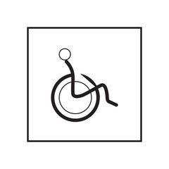 Handicapped person line icon. Disabled man linear style sign for mobile concept and web design. Accessibility wheelchair outline vector icon. Symbol, logo illustration. Vector graphics