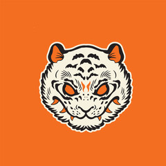 Tiger anger. Vector illustration of a tiger head.	
