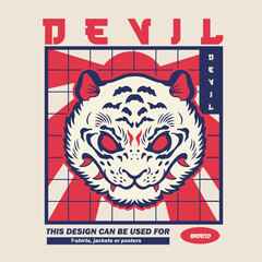 Obraz premium Tiger anger. Vector illustration of a tiger head. 