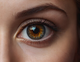 close up of a female eye