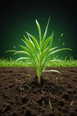 there is a small plant that is growing out of the ground