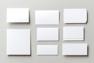 Blank stationery mockup, grey background, design template