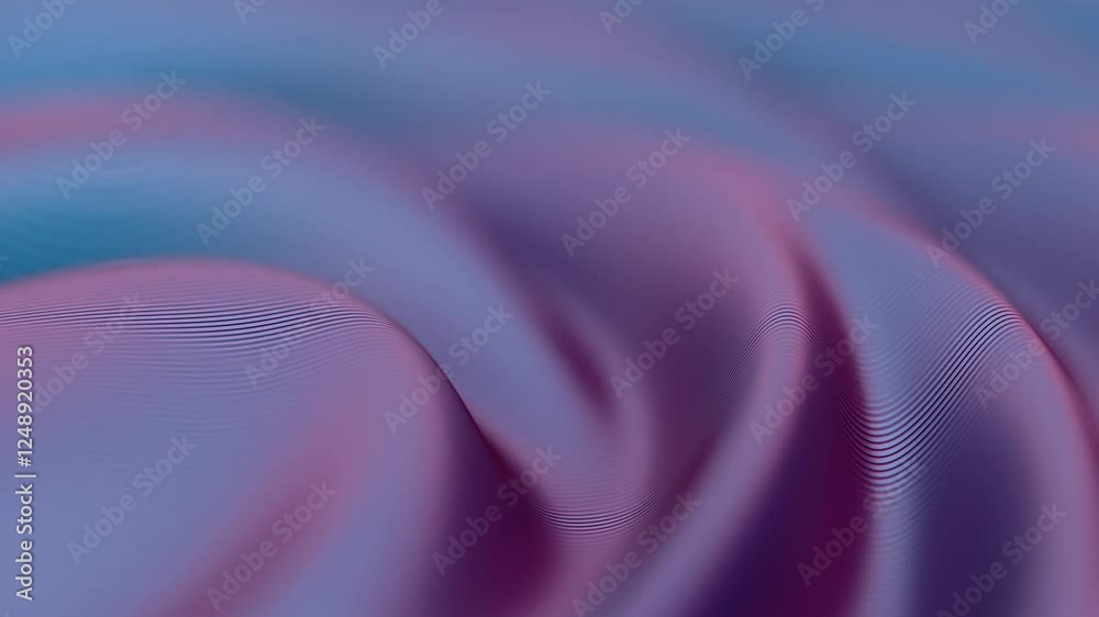 Poster Abstract 3D waves with smooth flowing lines in blue and purple tones, creating a futuristic digital landscape.







