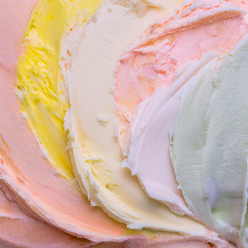 Subtle Soft Pastel Cotton Candy Rainbow Random Color Mixed Colour Ice Cream Gelato Cosmetics Cosmetic Products Makeup Texture 3D Oil Painting Background Screen