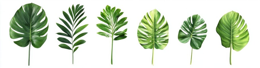 Tropical Leaves Collection White Background
