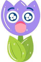 Tulip Surprised Face Cartoon
