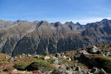Landschaft in den Österreichischen Alpen, Pitztal im Sommer