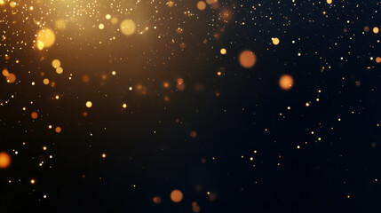 Golden bokeh lights create magical atmosphere against dark background, perfect for celebrations and festive occasions