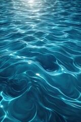 a close up of a blue ocean with waves and sun