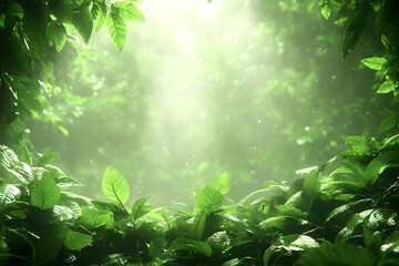 Vibrant Green Forest Floor Sunlight