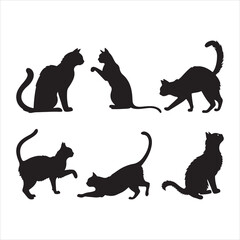 Cat Silhouette Vector Set