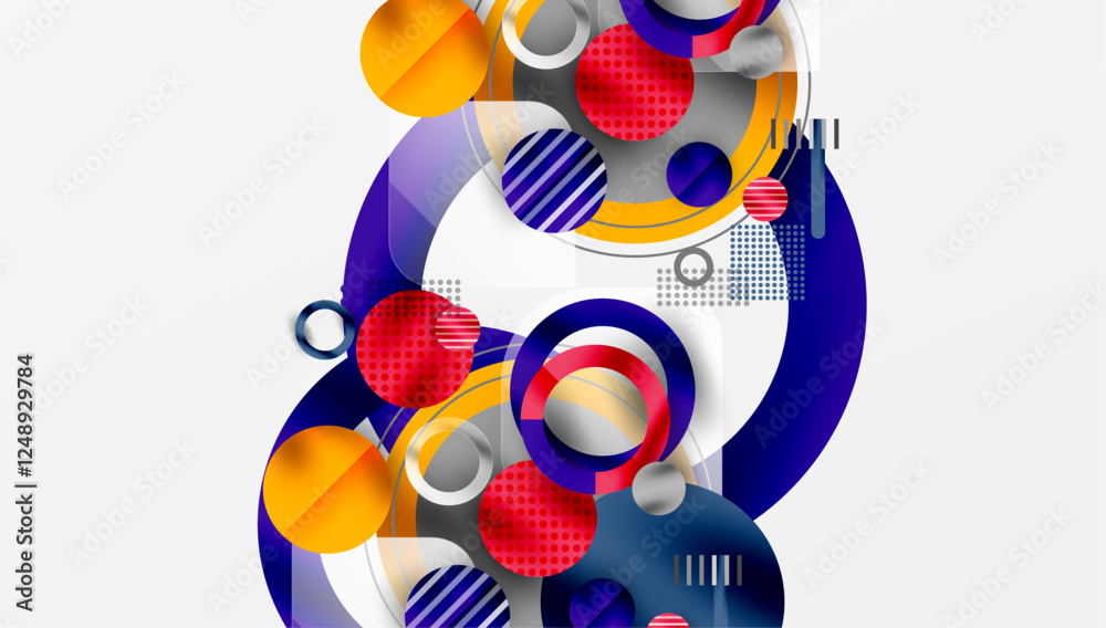 Poster Abstract background - layered geometric shapes with smooth gradients and transparency