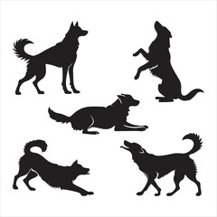 Dog Silhouette Vector Set
