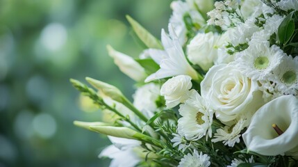 Obraz premium Somber funeral flowers in a simple yet respectful arrangement