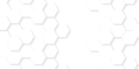 Abstract white hexagonal hexagon modern technology creative emboss light honeycomb polygonal web. abstract geometric science and mosaic tile with template web texture background.