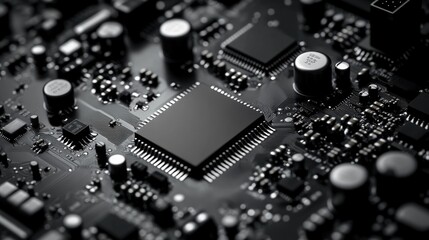 High resolution image with focus on electronic components.