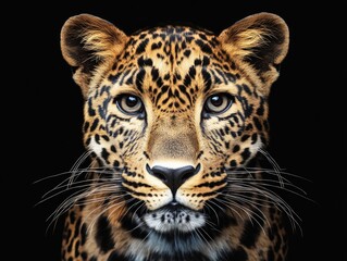 Fototapeta premium A close-up photo of a young tiger, highlighting its striking eyes and features.