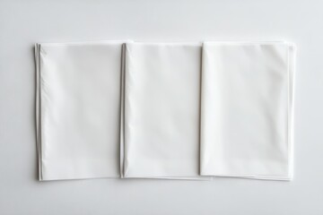 White paper bags folded on white background; packaging mockup