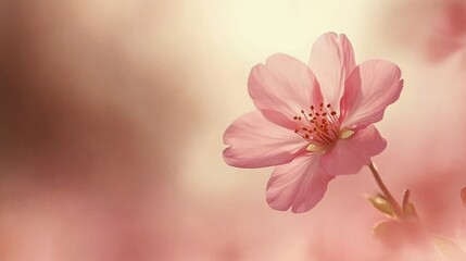 Obraz premium A macro shot of a delicate cherry blossom with blurred background