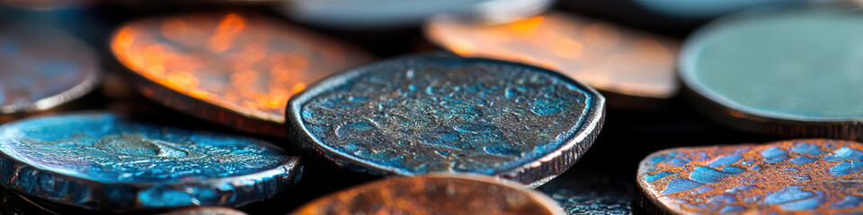 Close-up Photograph of Multicolored Metallic Coins