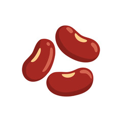 Red Kidney Beans Vector Icon - Raw Legumes & Vegetarian Protein Source