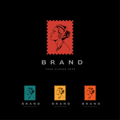 Creative Retro Stamp Logo Design for Women Stylish Vintage Badge Template | Fully Editable