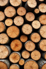 Fototapeta premium a close up of a pile of wood with a lot of cut logs