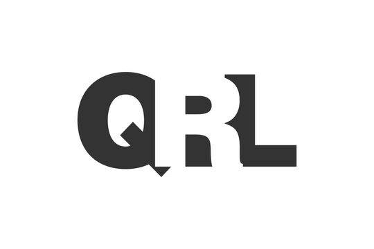 QRL logo design. Initial letter Q R L bold font style for tech startups, consulting, corporate branding. Creative company name, headlines typography identity, trendy logotype.