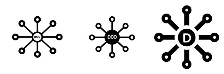Unique abstract designs of interconnected nodes representing innovative concepts and collaboration in technology and communication